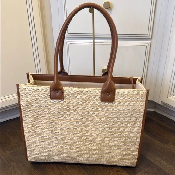 BCBG Large Brown and Tan Tote Bag - Picture 6 of 7